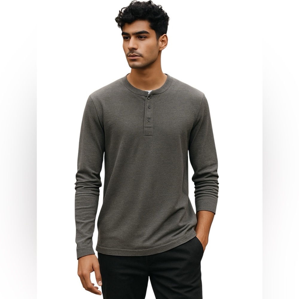 LEVI’S DARK GRAY HENLEY THERMAL PULLOVER Size XL Fall Winter